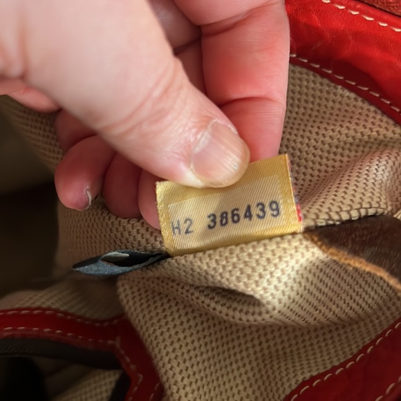 Dooney & Bourke Red with Brown Leather Strap Boho Bag - Picture 11 of 11